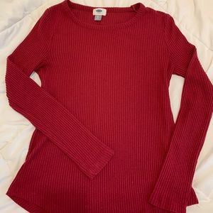 Maroon fitted long sleeve